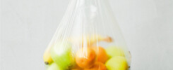 Plastic bag with fruits